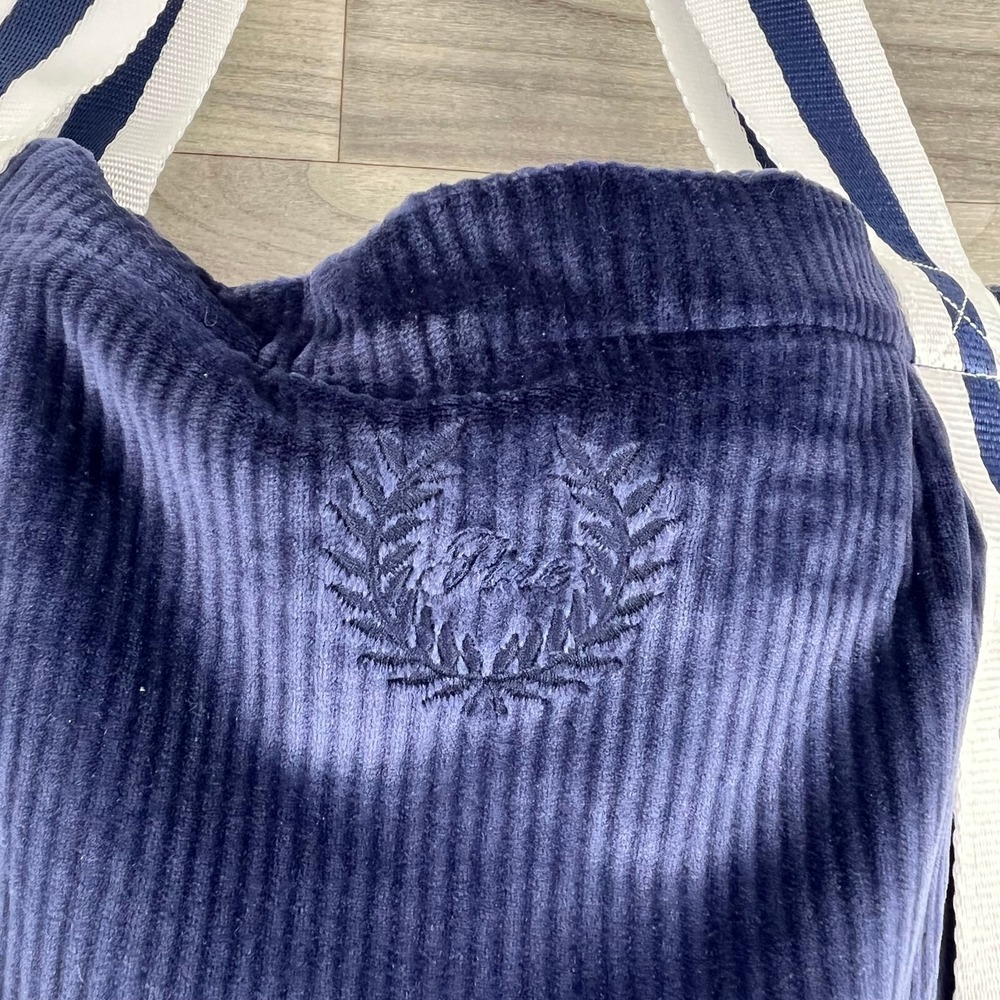Pink Victoria's Secret Tote Bag Womens Blue Velvet Dual Handle Zip Casual Basic - Picture 8 of 14